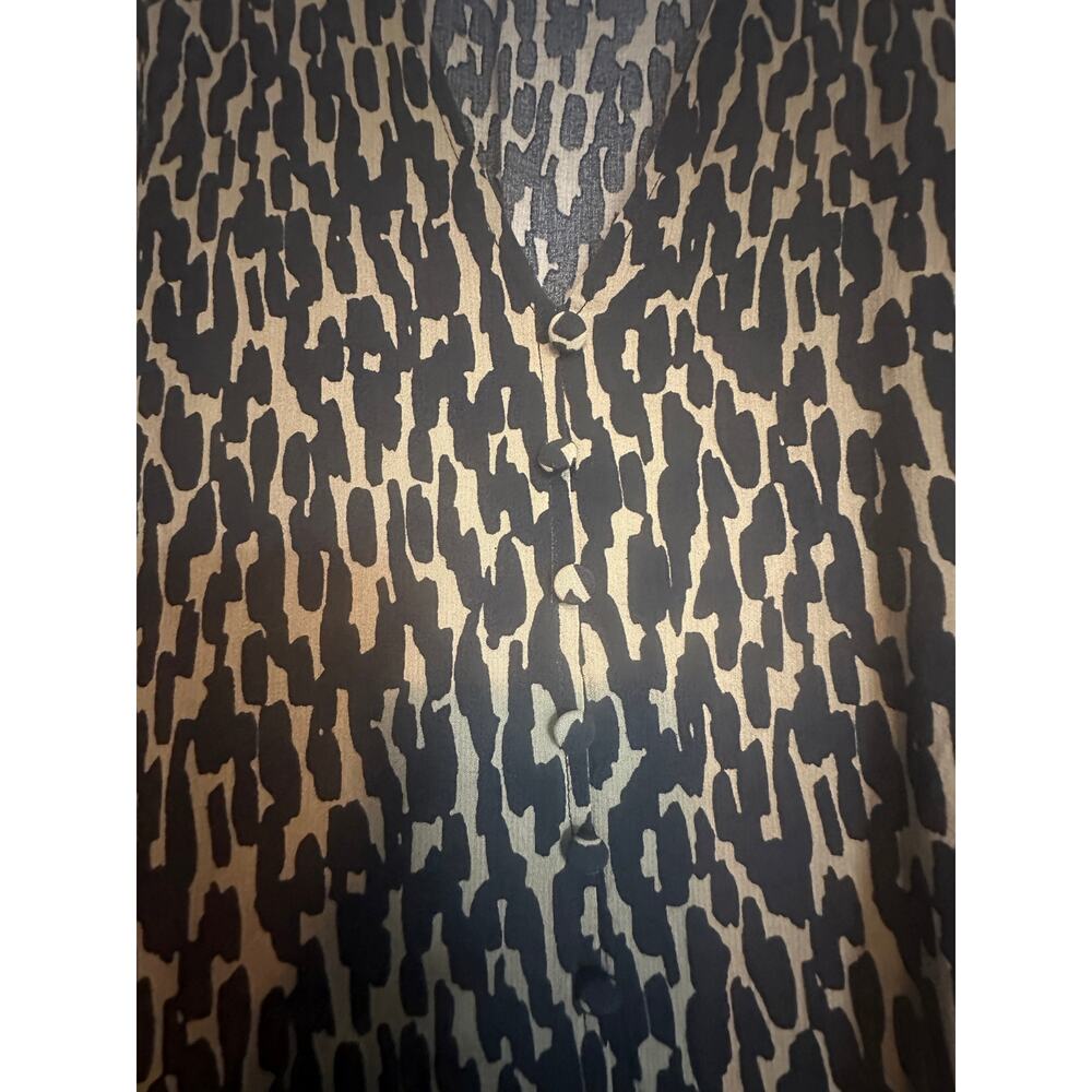 Zara "The Claris" Leopard Print Button Front Ruff… - image 5